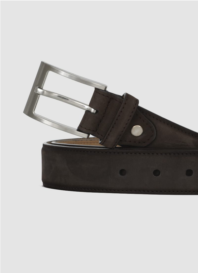 Language Shoes-Men-Ray Belt-Premium Leather-Dark Brown Colour-Belt