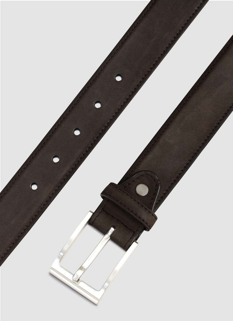 Language Shoes-Men-Ray Belt-Premium Leather-Dark Brown Colour-Belt