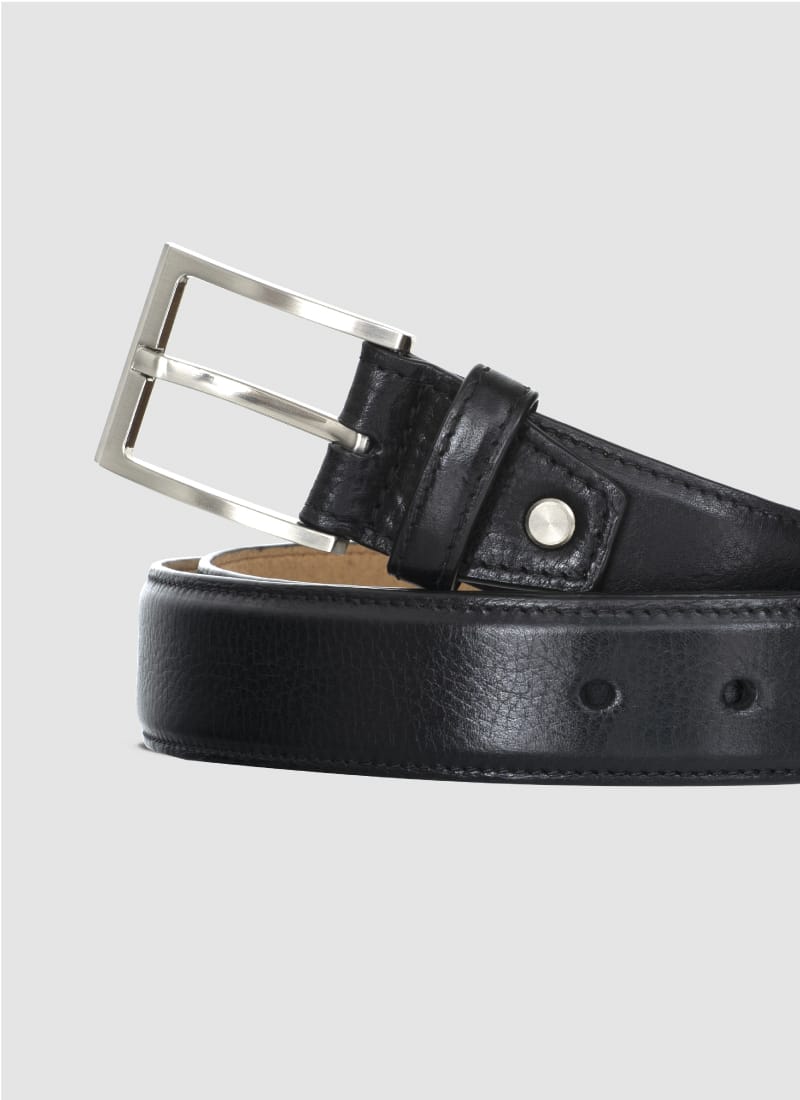 Language Shoes-Men-Travis Belt-Premium Leather-Black Colour-Belt