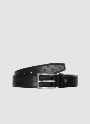 Language Shoes-Men-David Belt-Premium Leather-Black Colour-Belt