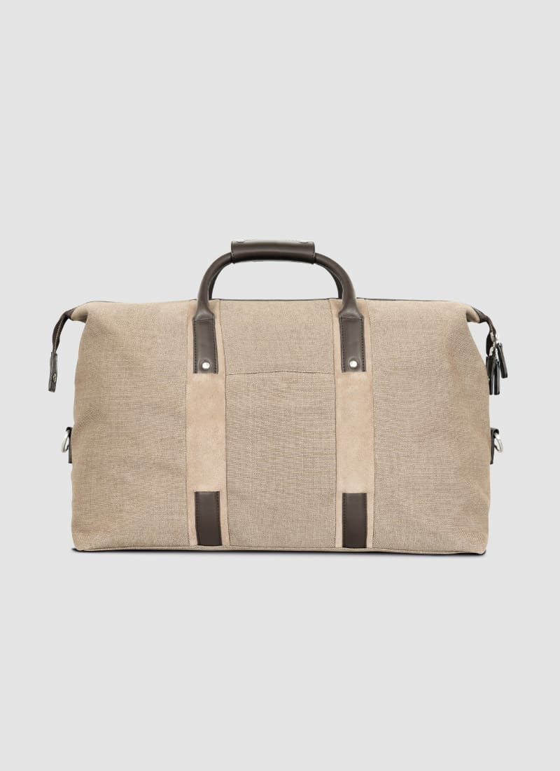 Language Shoes-Men-Explorer Duffle-Combination of Fabric/Leather-Beige Colour-Leather Accessories