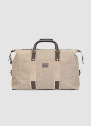Language Shoes-Men-Explorer Duffle-Combination of Fabric/Leather-Beige Colour-Leather Accessories