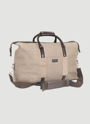 Language Shoes-Men-Explorer Duffle-Combination of Fabric/Leather-Beige Colour-Leather Accessories