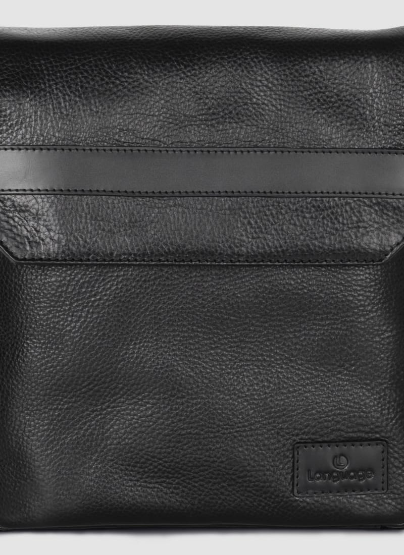 Language Shoes-Men-Seth Cross Body-Premium Leather-Black Colour-Leather Accessories
