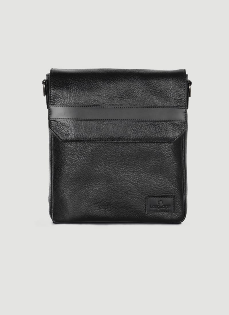 Language Shoes-Men-Seth Cross Body-Premium Leather-Black Colour-Leather Accessories