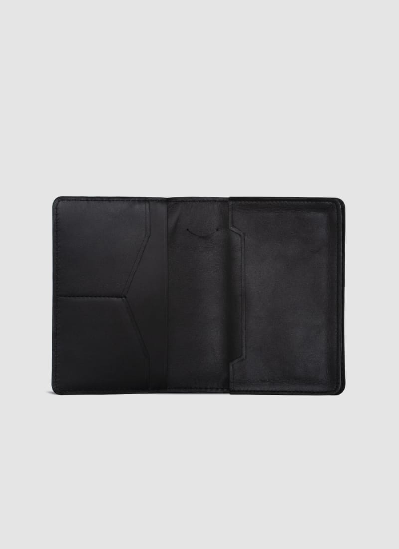 Language Shoes-Men-Pharrel Passport Holder-Premium Leather-Black Colour-Leather Accessories