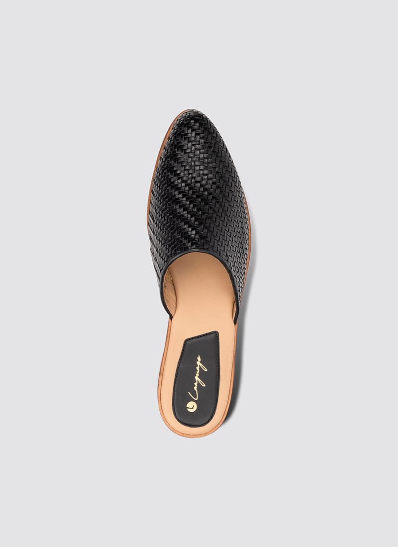 Language Shoes-Women-Eos Mule-Premium Leather-Black Colour-Sandal