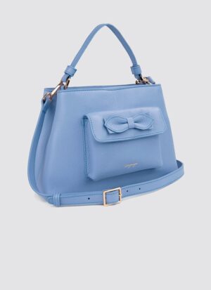 Language Shoes-Women-Flamingo Hand Bag-Premium Leather-Blue Colour-Leather Accessories