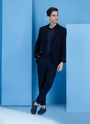 Language Shoes-Men-Milton-Driver-Premium Leather-Navy Colour-Formal Shoe